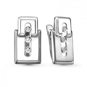 Серьги из белого золота КЮЗ Del'ta DБР121782б с бриллиантом DБР121782б фото