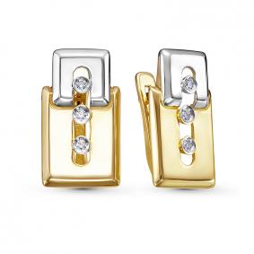 Серьги из лимонного золота КЮЗ Del'ta DБР121782л с бриллиантом DБР121782л фото