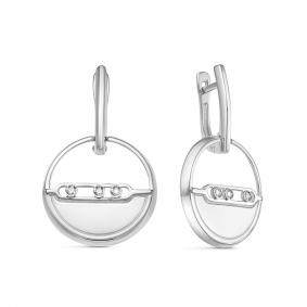 Серьги из белого золота КЮЗ Del'ta DБР121788б с бриллиантом DБР121788б фото