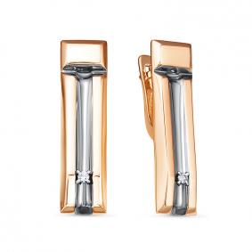 Золотые серьги КЮЗ Del'ta DБР121848 с бриллиантом DБР121848 фото