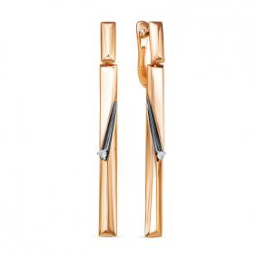 Золотые серьги КЮЗ Del'ta DБР121861 с бриллиантом DБР121861 фото