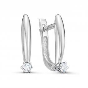 Серьги из белого золота КЮЗ Del'ta DБР121864б с бриллиантом DБР121864б фото