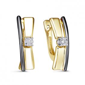 Серьги из лимонного золота КЮЗ Del'ta DБР121886л с бриллиантом DБР121886л фото