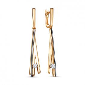 Золотые серьги КЮЗ Del'ta DБР121894 с бриллиантом DБР121894 фото