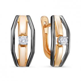 Золотые серьги КЮЗ Del'ta DБР121899 с бриллиантом DБР121899 фото