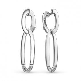 Серьги из белого золота КЮЗ Del'ta DБР121909б с бриллиантом DБР121909б фото