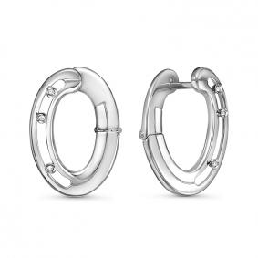 Серьги из белого золота КЮЗ Del'ta DБР121916б с бриллиантом DБР121916б фото