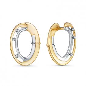 Серьги из лимонного золота КЮЗ Del'ta DБР121916л с бриллиантом DБР121916л фото