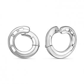 Серьги из белого золота КЮЗ Del'ta DБР121917б с бриллиантом DБР121917б фото