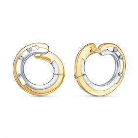 Серьги из лимонного золота КЮЗ Del'ta DБР121917л с бриллиантом DБР121917л фото