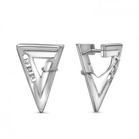 Серьги из белого золота КЮЗ Del'ta DБР121940б с бриллиантом DБР121940б фото