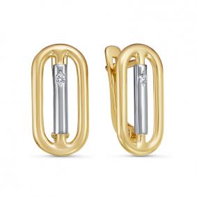 Серьги из лимонного золота КЮЗ Del'ta DБР121968л с бриллиантом DБР121968л фото