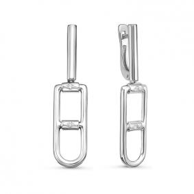 Серьги из белого золота КЮЗ Del'ta DБР121971б с бриллиантом DБР121971б фото