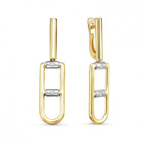 Серьги из лимонного золота КЮЗ Del'ta DБР121971л с бриллиантом DБР121971л фото