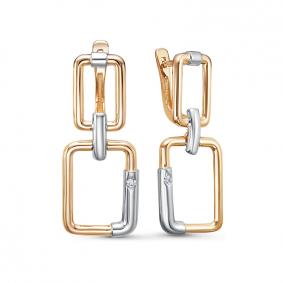 Золотые серьги КЮЗ Del'ta DБР121976 с бриллиантом DБР121976 фото