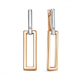 Золотые серьги КЮЗ Del'ta DБР121979 с бриллиантом DБР121979 фото