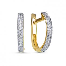 Серьги из лимонного золота КЮЗ Del'ta DБР122060л с бриллиантом DБР122060л фото