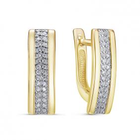 Серьги из лимонного золота КЮЗ Del'ta DБР122081л с бриллиантом DБР122081л фото