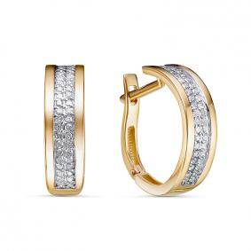 Серьги из лимонного золота КЮЗ Del'ta DБР122082л с бриллиантом DБР122082л фото