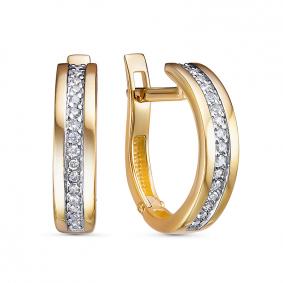 Серьги из лимонного золота КЮЗ Del'ta DБР122099л с бриллиантом DБР122099л фото
