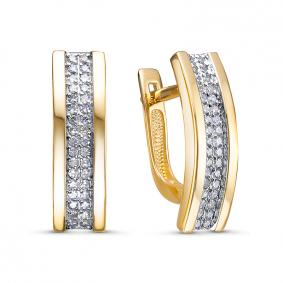 Серьги из лимонного золота КЮЗ Del'ta DБР122146л с бриллиантом DБР122146л фото