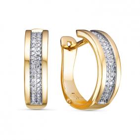 Серьги из лимонного золота КЮЗ Del'ta DБР122147л с бриллиантом DБР122147л фото