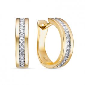 Серьги из лимонного золота КЮЗ Del'ta DБР122149л с бриллиантом DБР122149л фото