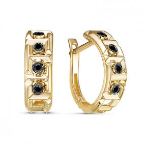 Серьги из лимонного золота КЮЗ Del'ta DБР122155л с бриллиантом DБР122155л фото