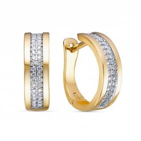 Серьги из лимонного золота КЮЗ Del'ta DБР122159л с бриллиантом DБР122159л фото