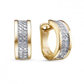 Серьги из лимонного золота КЮЗ Del'ta DБР122160л с бриллиантом DБР122160л фото