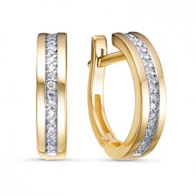 Серьги из лимонного золота КЮЗ Del'ta DБР122171л с бриллиантом DБР122171л фото