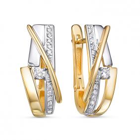 Серьги из лимонного золота КЮЗ Del'ta DБР122196л с бриллиантом DБР122196л фото