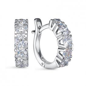 Серьги из белого золота КЮЗ Del'ta DБР122298б с бриллиантом DБР122298б фото