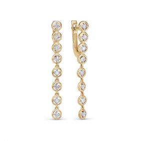 Серьги из лимонного золота КЮЗ Del'ta DБР122331л с бриллиантом DБР122331л фото