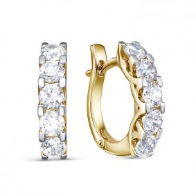 Серьги из лимонного золота КЮЗ Del'ta DБР122334л с бриллиантом DБР122334л фото