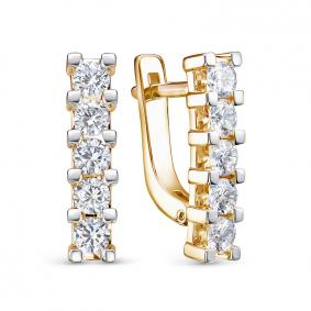 Серьги из лимонного золота КЮЗ Del'ta DБР122380л с бриллиантом DБР122380л фото