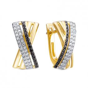 Серьги из лимонного золота КЮЗ Del'ta DБР122441л с бриллиантом DБР122441л фото