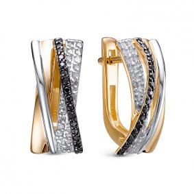 Серьги из лимонного золота КЮЗ Del'ta DБР122464л с бриллиантом DБР122464л фото