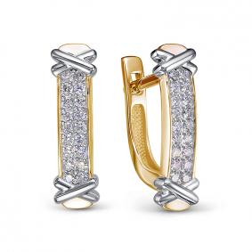 Серьги из лимонного золота КЮЗ Del'ta DБР122510л с бриллиантом DБР122510л фото