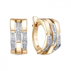 Серьги из лимонного золота КЮЗ Del'ta DБР122691л с бриллиантом DБР122691л фото