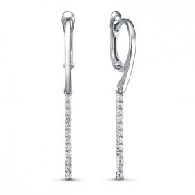 Серьги из белого золота КЮЗ Del'ta DБР122742б с бриллиантом DБР122742б фото