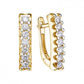 Серьги из лимонного золота КЮЗ Del'ta DБР122807л с бриллиантом DБР122807л фото