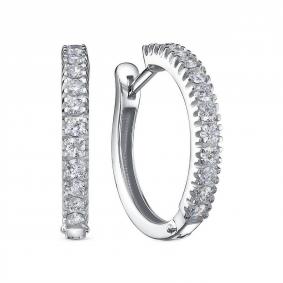 Серьги из белого золота КЮЗ Del'ta DБР122821б с бриллиантом DБР122821б фото