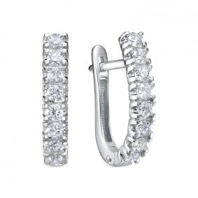 Серьги из белого золота КЮЗ Del'ta DБР122822б с бриллиантом DБР122822б фото