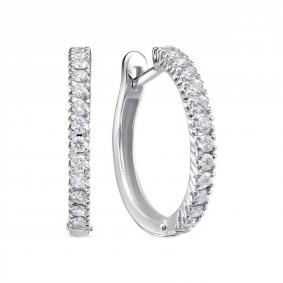 Серьги из белого золота КЮЗ Del'ta DБР122831б с бриллиантом DБР122831б фото