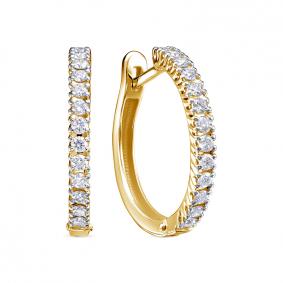 Серьги из лимонного золота КЮЗ Del'ta DБР122831л с бриллиантом DБР122831л фото