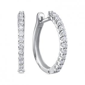 Серьги из белого золота КЮЗ Del'ta DБР122832б с бриллиантом DБР122832б фото