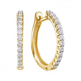 Серьги из лимонного золота КЮЗ Del'ta DБР122832л с бриллиантом DБР122832л фото