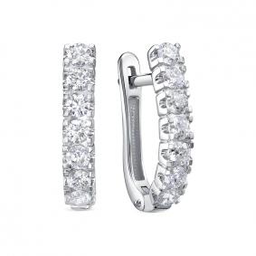 Серьги из белого золота КЮЗ Del'ta DБР122833б с бриллиантом DБР122833б фото