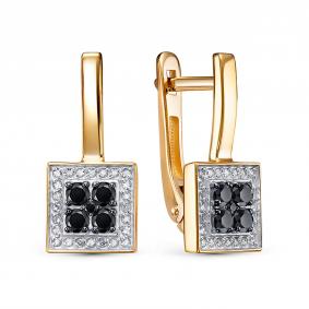 Серьги из лимонного золота КЮЗ Del'ta DБР122902л с бриллиантом DБР122902л фото